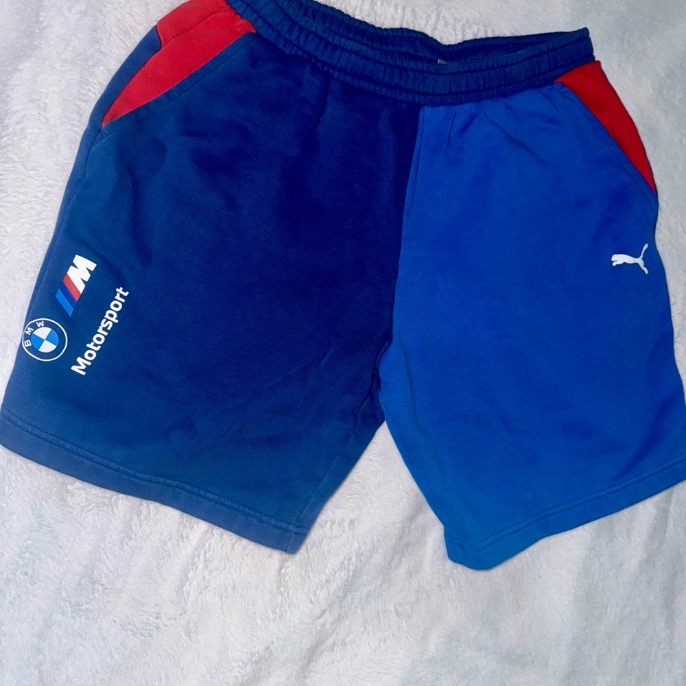 Puma Athletic Blue and Red Shorts Lightweight Sportswear